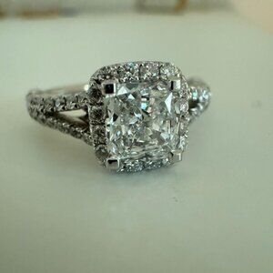 1.27ct Natural Diamond Ring Halo Lifetime Warranty 14k Gold Engagement R…